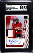 2024 Donruss Rookie Phenom Jersey Autographs Bucky Irving #RJA-BIR card
