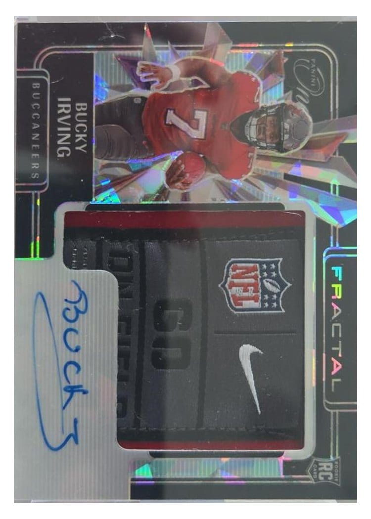 2024 Panini One Rookie Fractal Autographs Bucky Irving #410 card