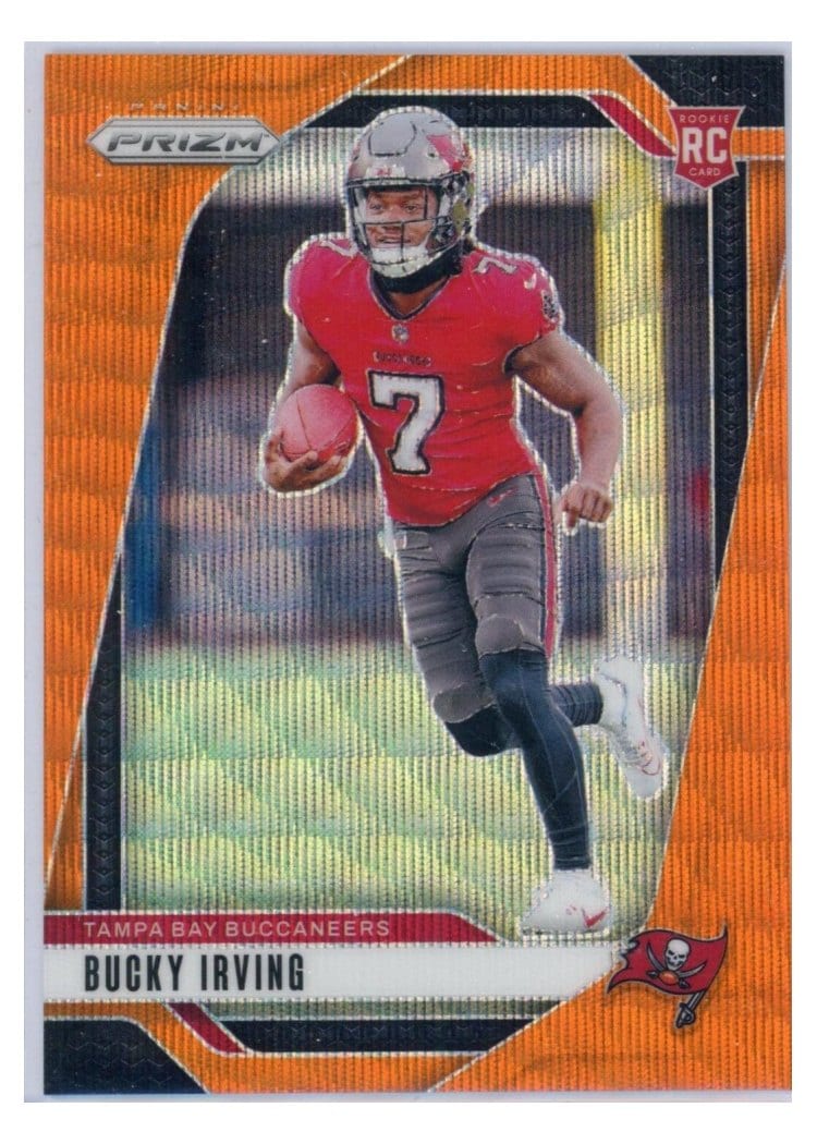 2024 Panini Prizm Base Set Bucky Irving Orange Wave #316 card