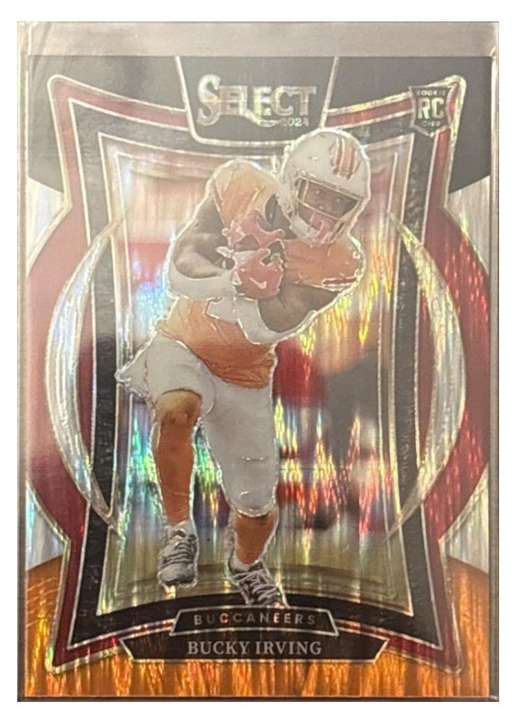 2024 Panini Select Base Set Bucky Irving Black Orange Prizm Shock #4 card