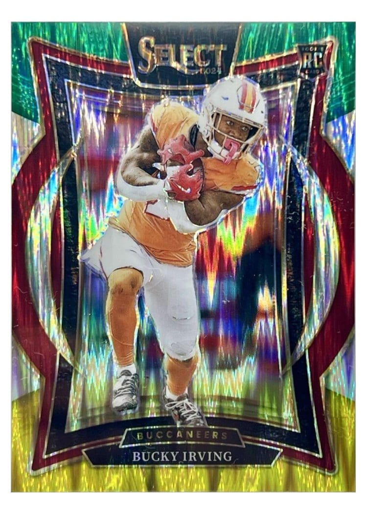 2024 Panini Select Base Set Bucky Irving Green Yellow Prizm Shock #4 card
