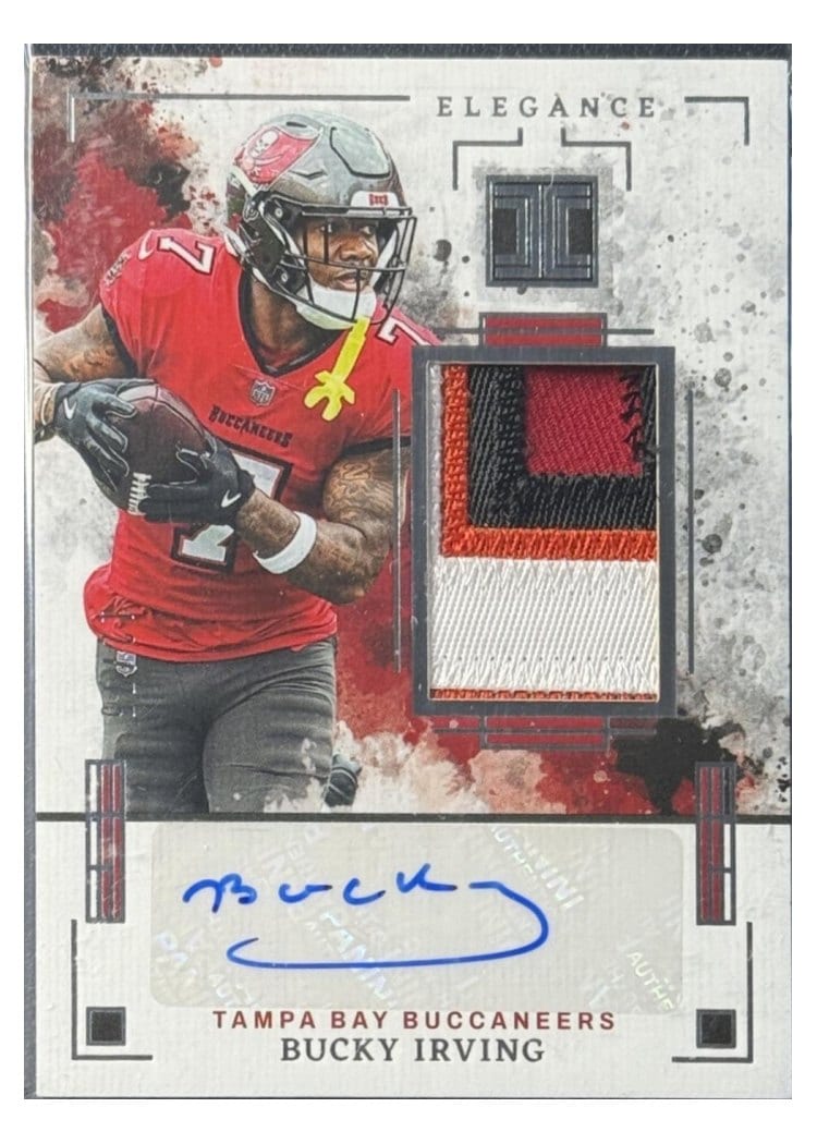 2025 Panini Impeccable Elegance Veteran Patch Autos Bucky Irving #18 card