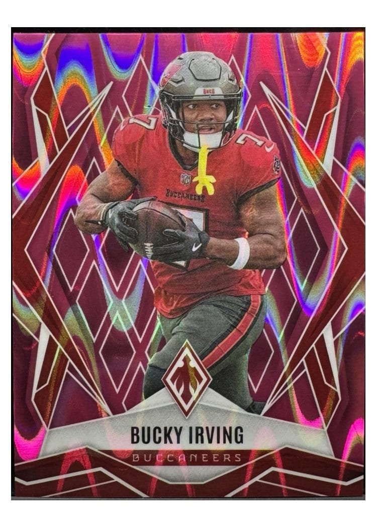 2025 Panini Phoenix Base Set Bucky Irving Pink Seismic #6 card