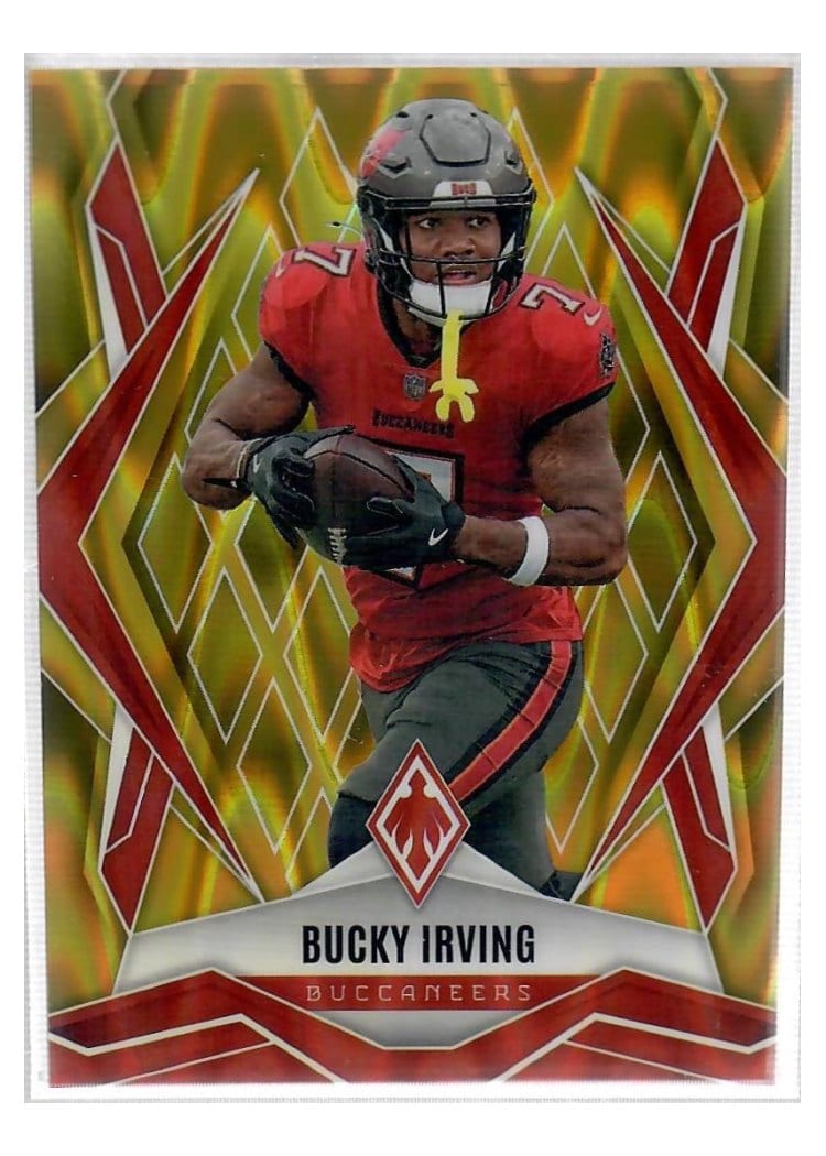 2025 Panini Phoenix Base Set Bucky Irving Gold Seismic #6 card