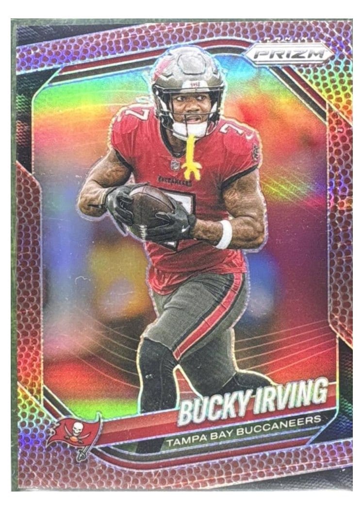 2025 Panini Prizm Base Set Bucky Irving Pigskin #169 card