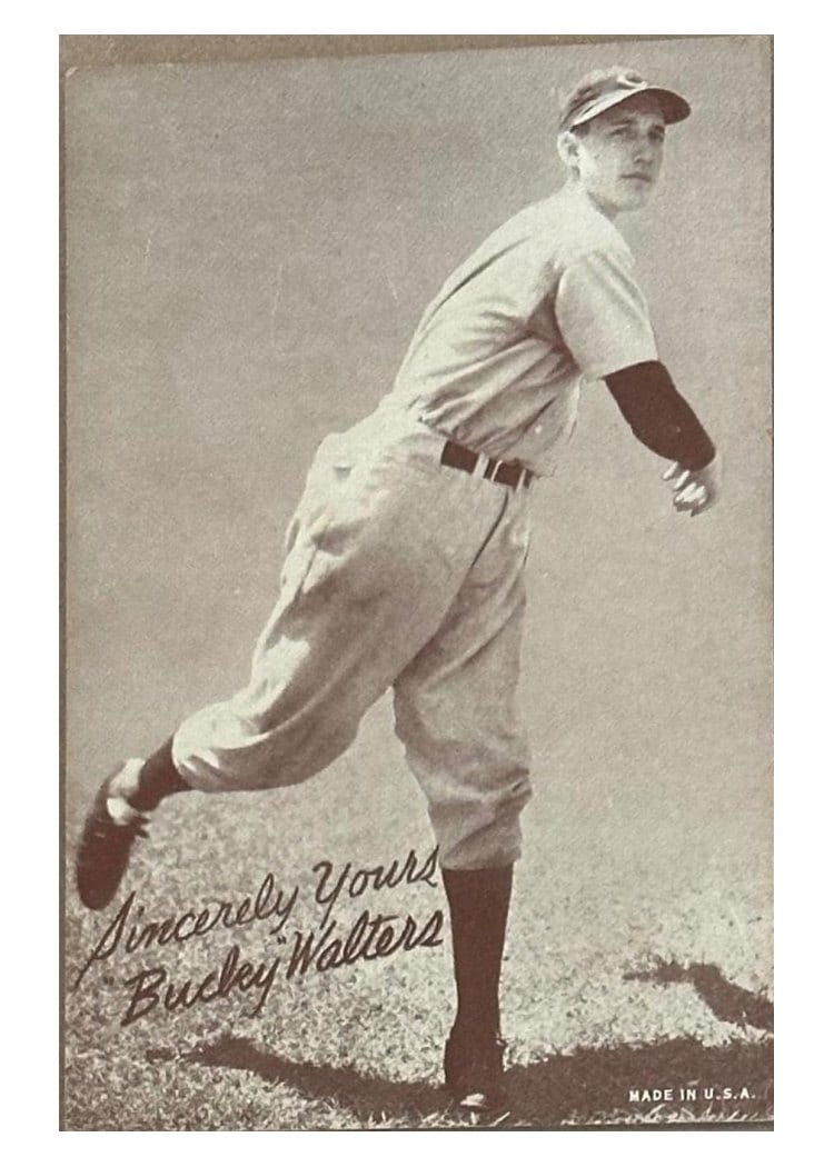 1939 Exhibits Salutation Bucky Walters card