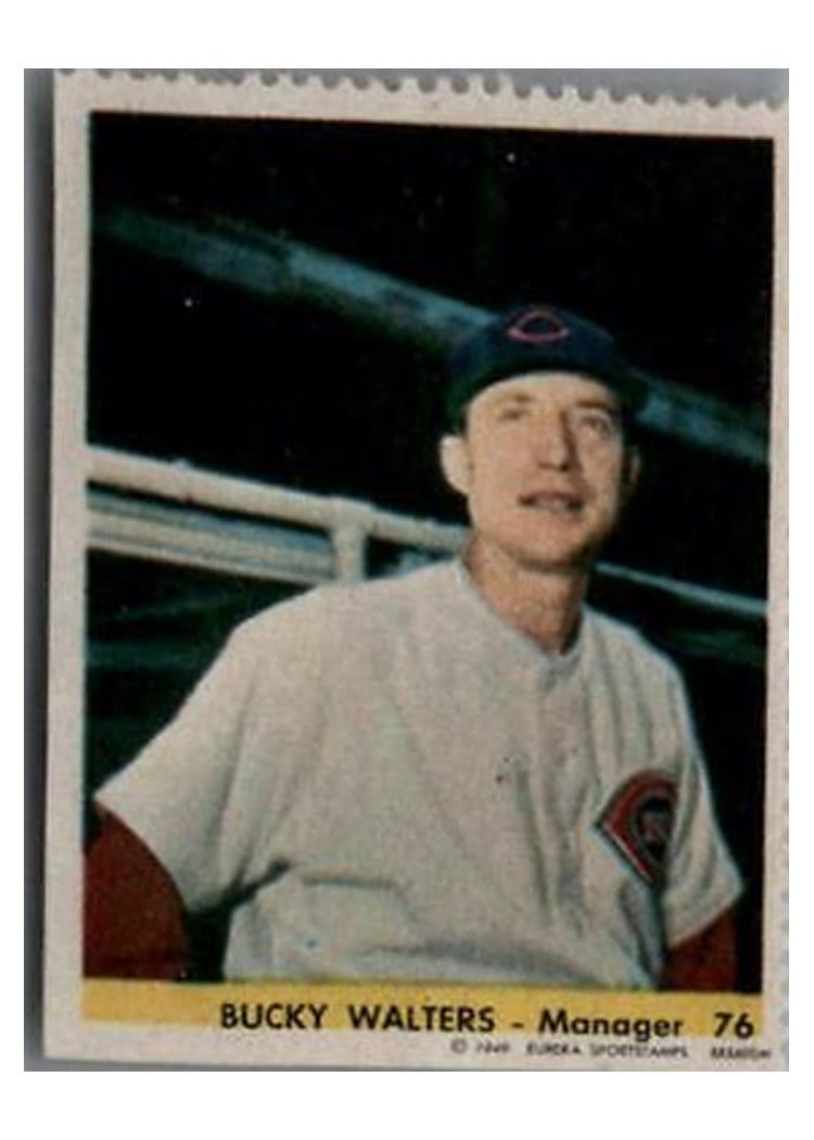 1949 Eureka Sportstamps Bucky Walters #76 card