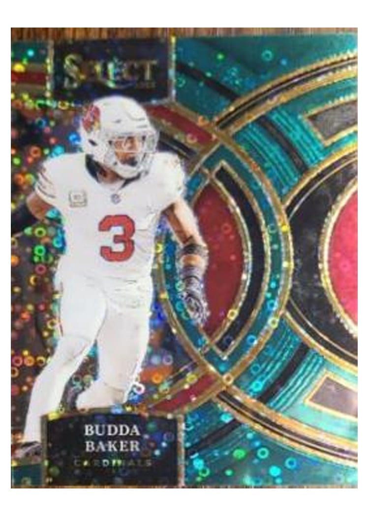 2023 Panini Select Base Set Budda Baker Disco Green Prizm #107 card