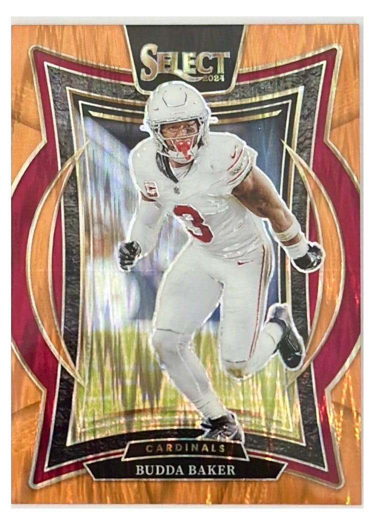 2024 Panini Select Base Set Budda Baker Orange Prizm Shock #14 card
