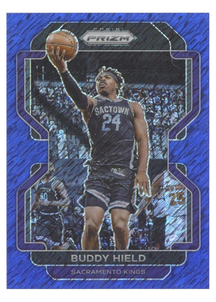 2021-22 Panini Prizm Base Set Buddy Hield Blue Shimmer #192 card