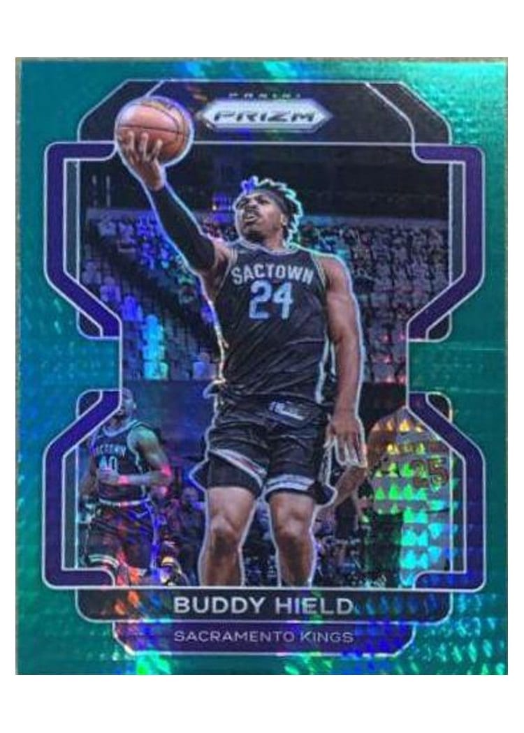 2021-22 Panini Prizm Base Set Buddy Hield Green Hyper Prizm #192 card