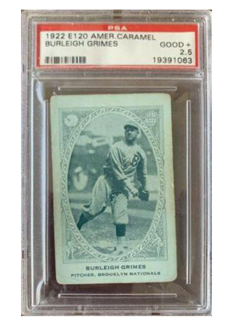 1922 E120 American Caramel Burleigh Grimes card