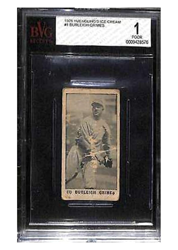 1928 Yuengling's Ice Cream Burleigh Grimes #1 card