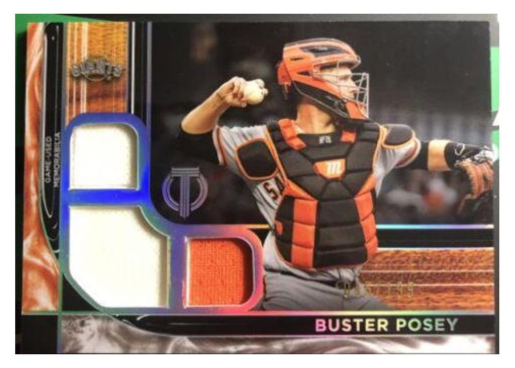 2022 Topps Tribute Triple Relics Buster Posey #TTR-BP card
