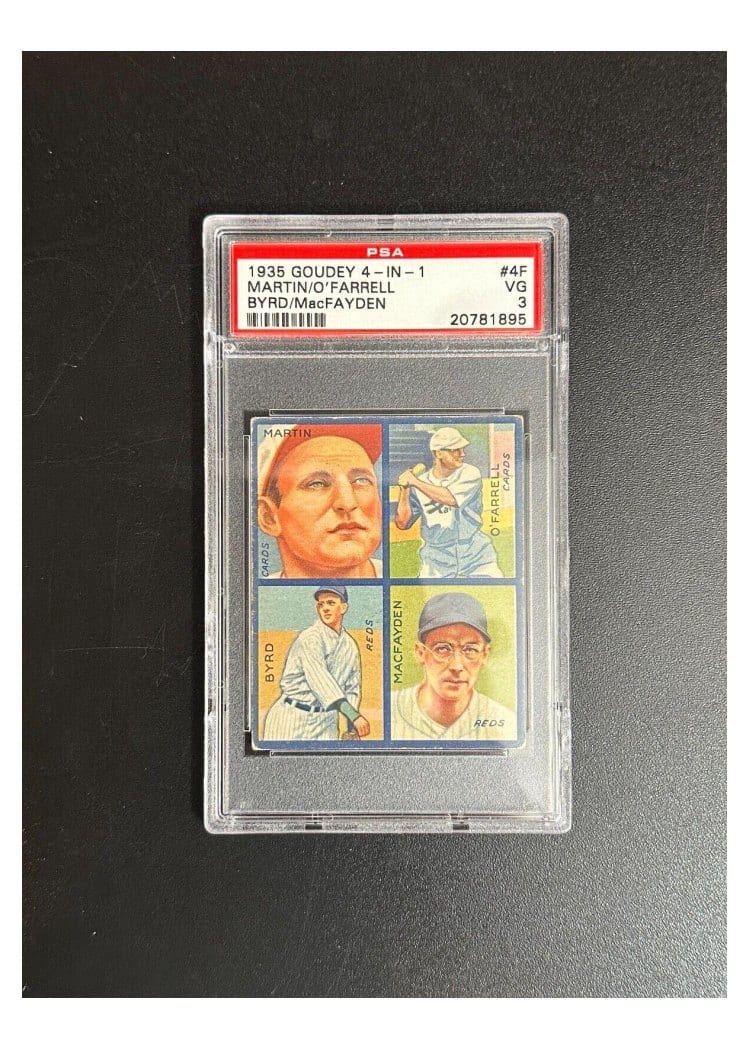 1935 Goudey 4 in 1 Byrd, MacFayden, Martin, O'Farrell #4F card