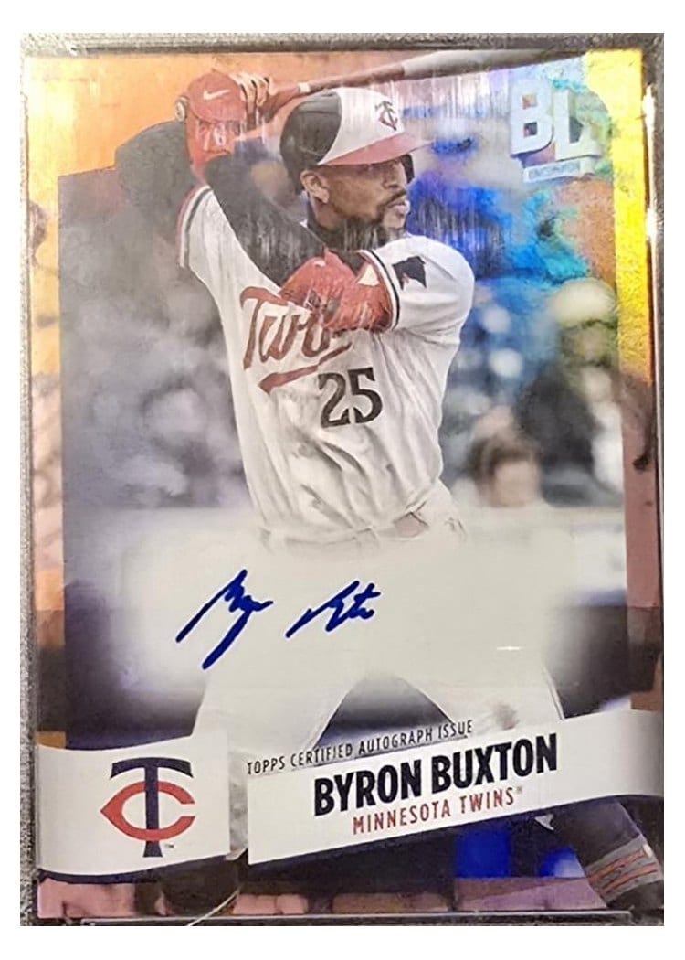2024 Topps Big League Electric Orange Autographs Common Byron Buxton #BEF-BB card