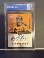 2023-24 Upper Deck Boston Bruins Centennial Bear Tracks Autographs Byron Dafoe #BT-BD card