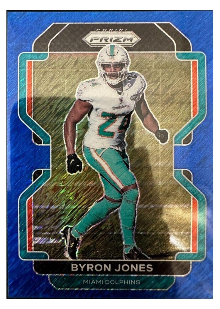2021 Panini Prizm Base Set Byron Jones Blue Shimmer #110 card