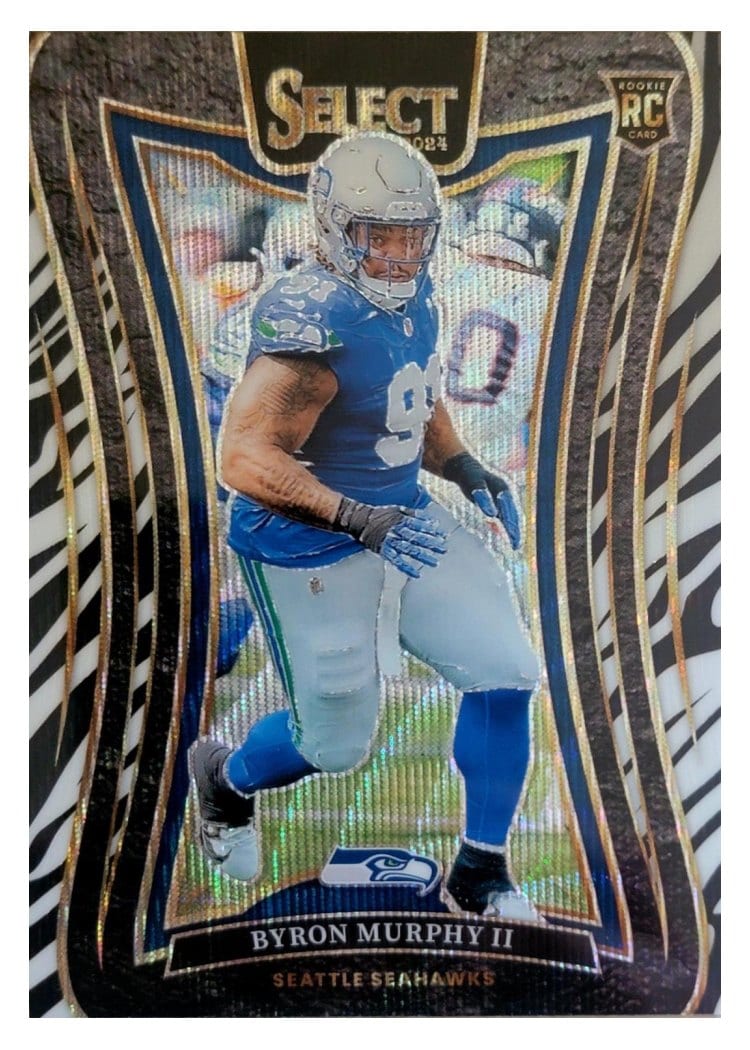 2024 Panini Select Base Set Byron Murphy II Zebra Prizm #334 card