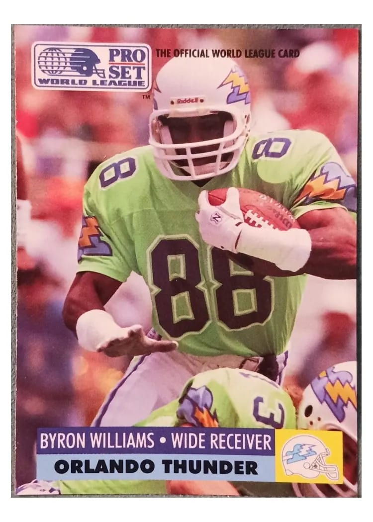1991 Pro Set Wlaf Byron Williams #120 card
