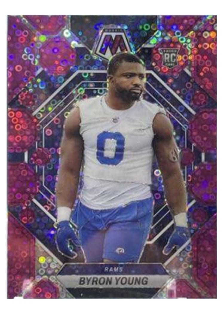 2023 Panini Mosaic Base Set Byron Young No Huddle Pink #291 card