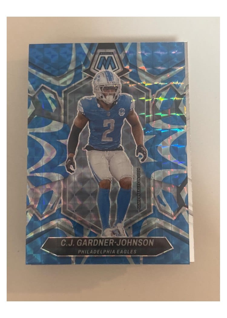 2024 Panini Mosaic Base Set C.J. Gardner-Johnson Blue Reactive #181 card