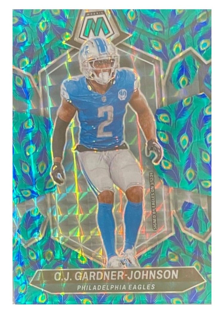 2024 Panini Mosaic Base Set C.J. Gardner-Johnson Peacock Choice #181 card