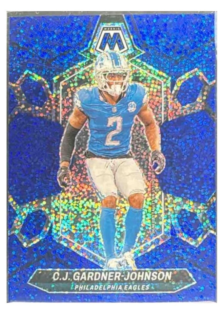 2024 Panini Mosaic Base Set C.J. Gardner-Johnson Blue Sparkle #181 card