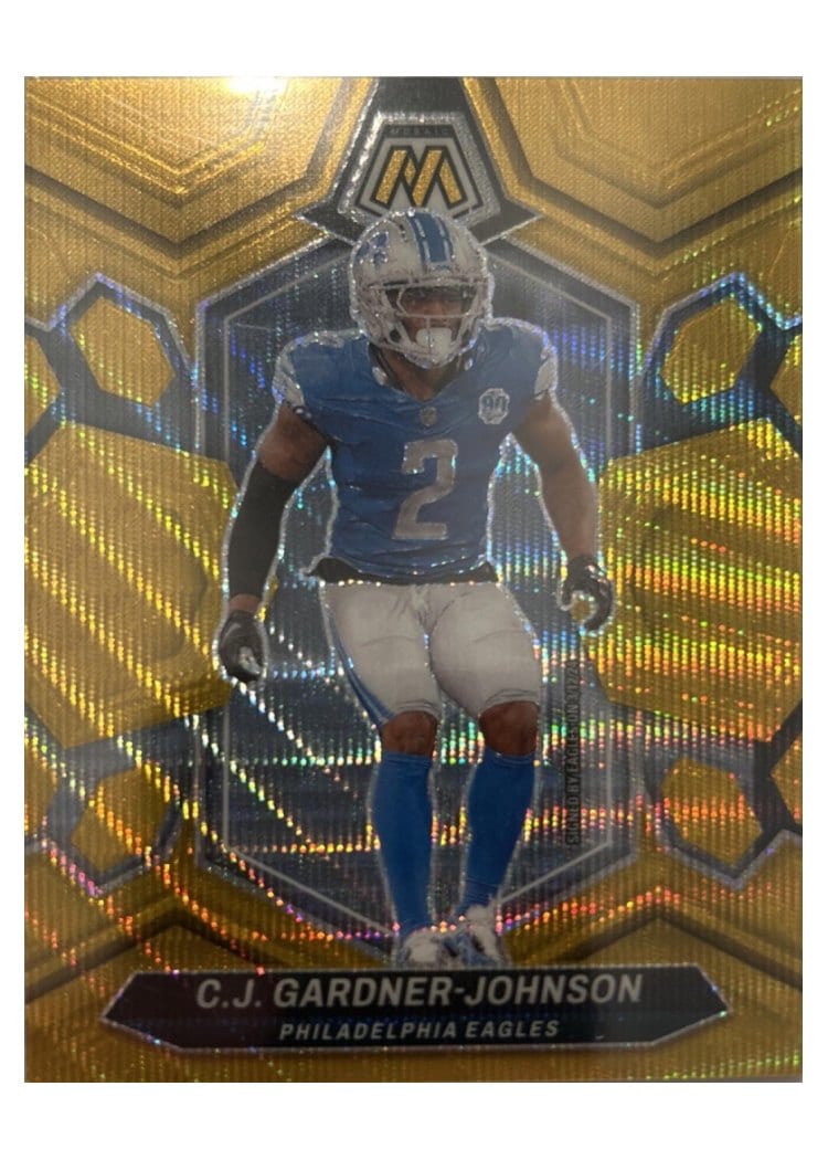 2024 Panini Mosaic Base Set C.J. Gardner-Johnson Gold Wave #181 card