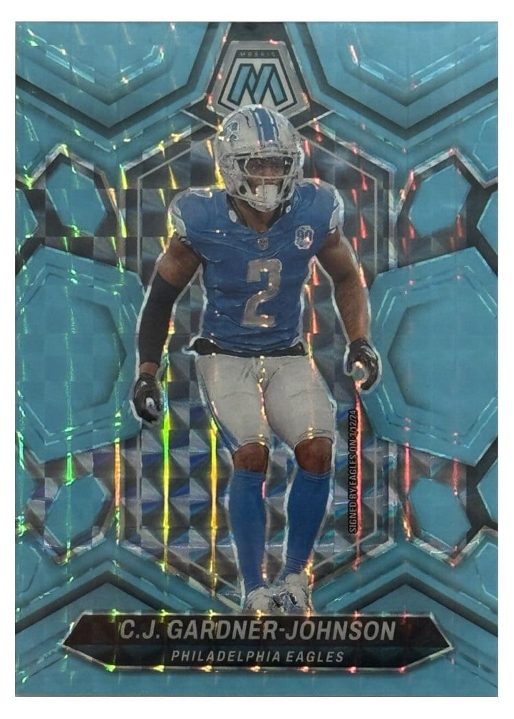 2024 Panini Mosaic Base Set C.J. Gardner-Johnson Blue Fluorescent #181 card