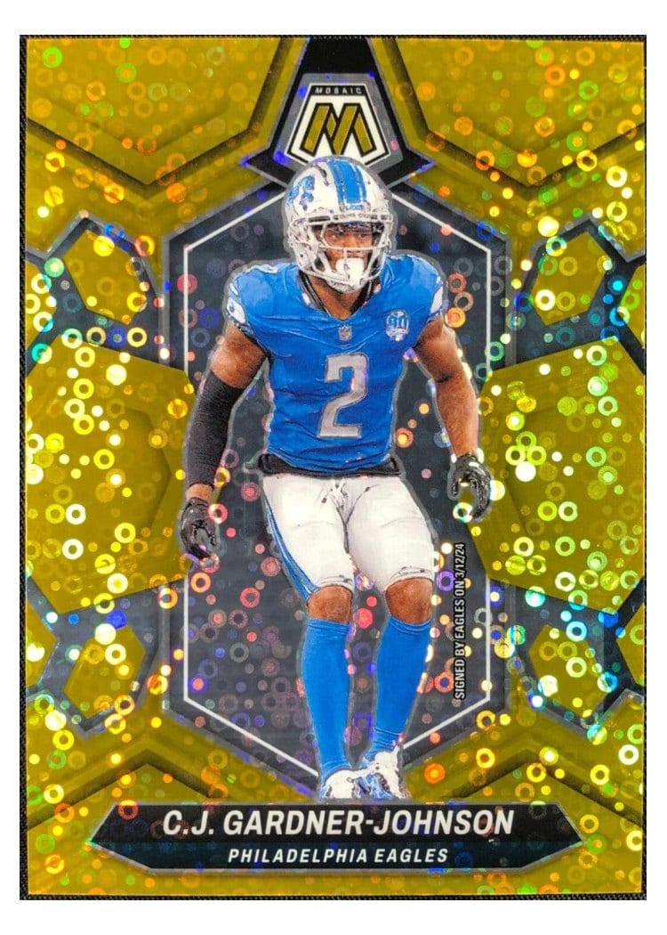 2024 Panini Mosaic Base Set C.J. Gardner-Johnson No Huddle Gold #181 card