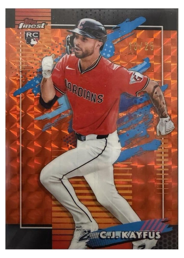 2026 Topps Finest C.J. Kayfus Orange Geometric Refractor #141 card