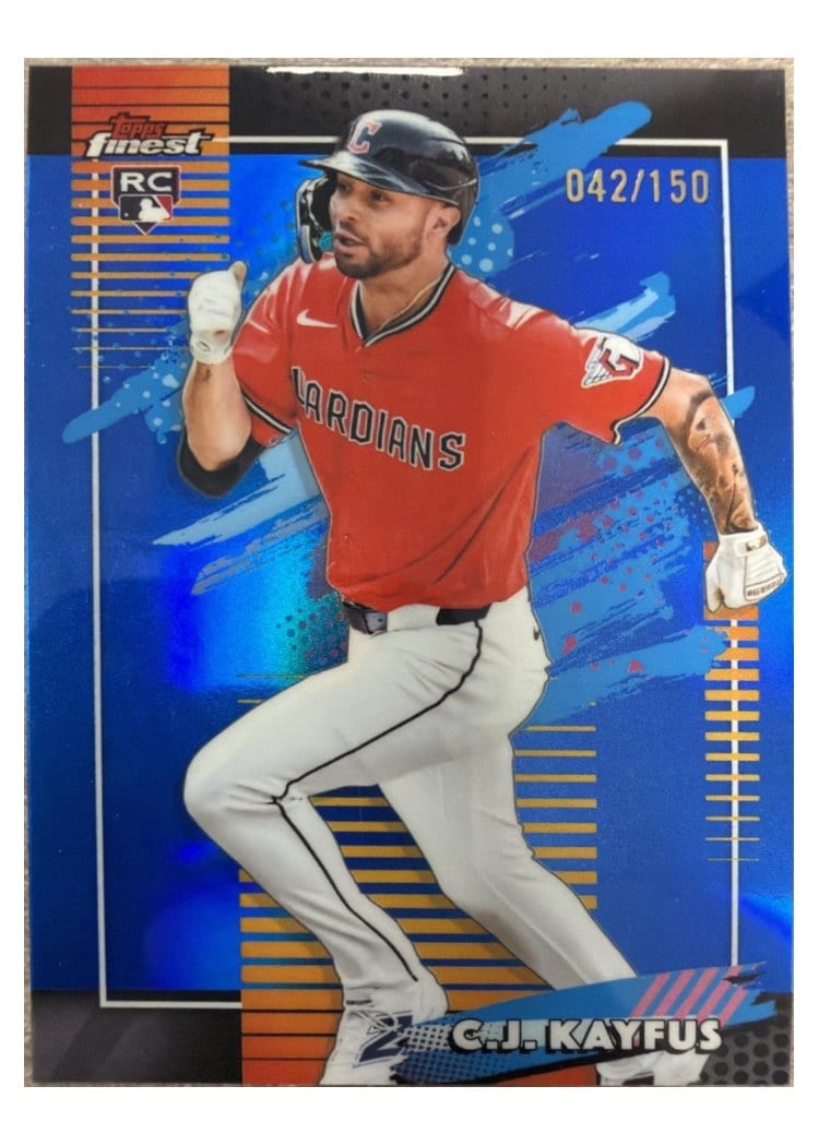 2026 Topps Finest C.J. Kayfus Blue Refractor #141 card