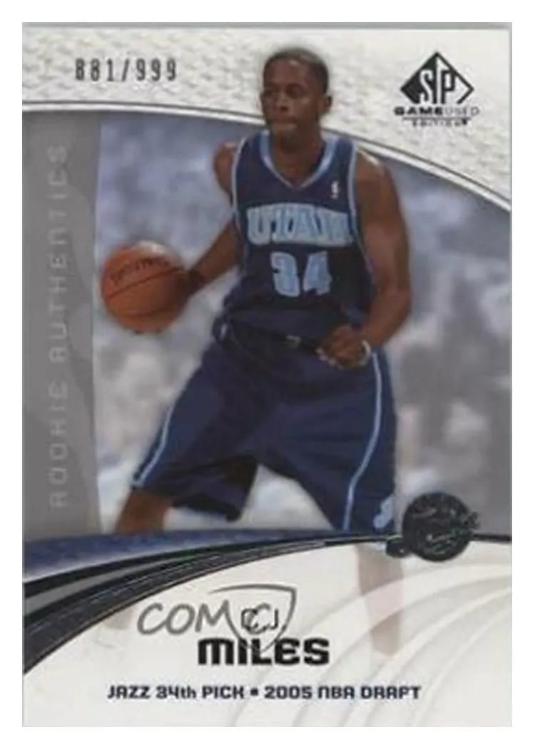 2005 SP Game Used C.J. Miles #129 card