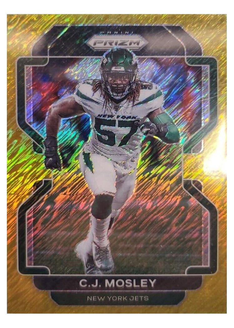 2021 Panini Prizm Base Set C.J. Mosley Gold Shimmer #90 card