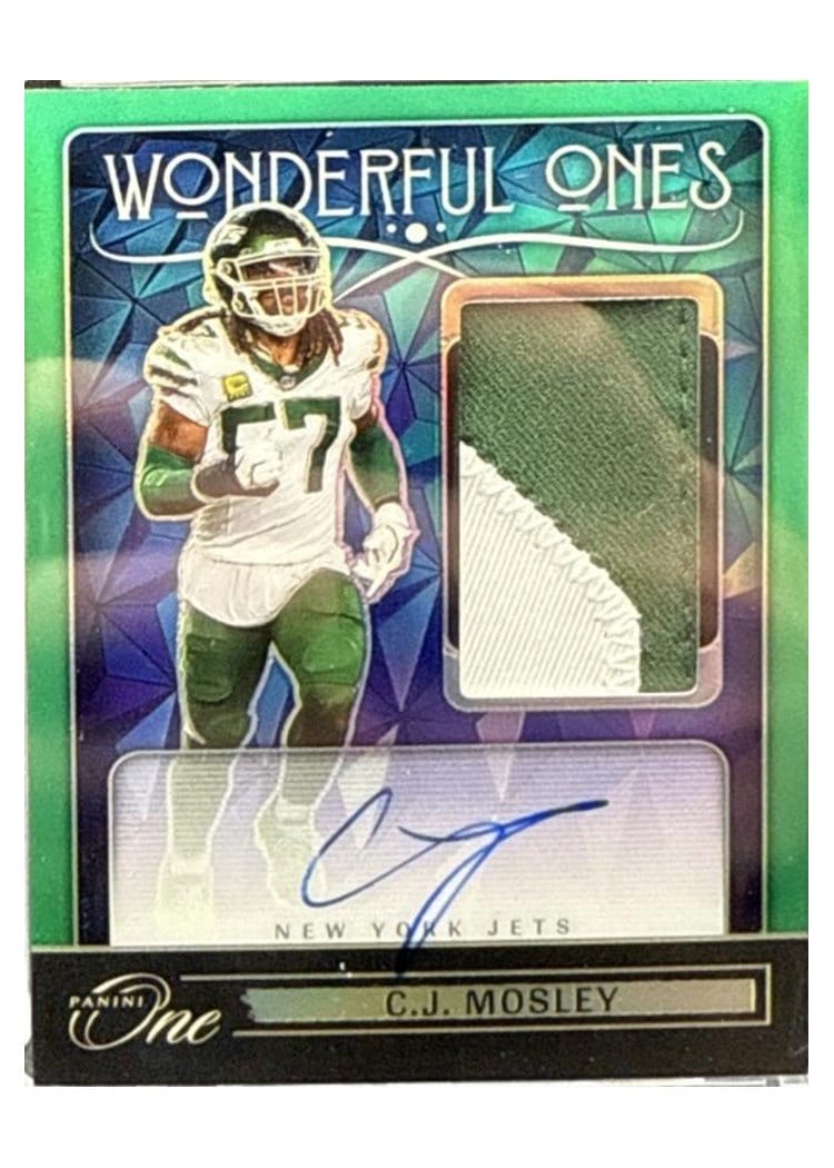 2024 Panini One Wonderful Ones Autographs C.J. Mosley Green Wonderful Ones Autograph #370 card