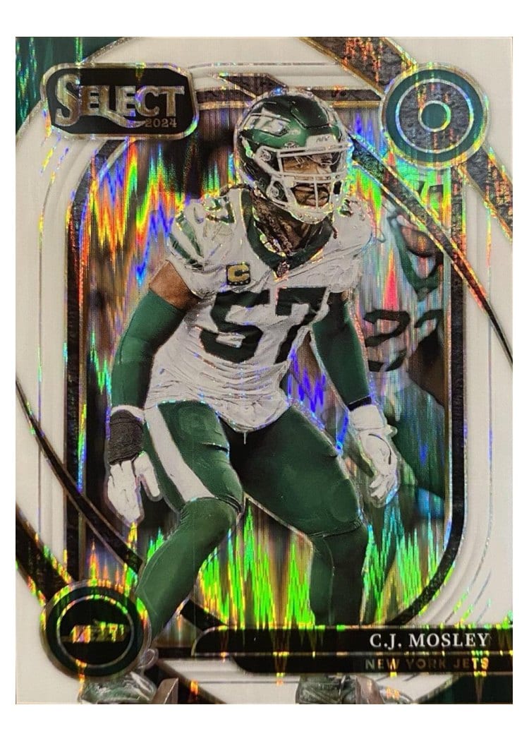 2024 Panini Select Base Set C.J. Mosley White Prizm Shock #214 card