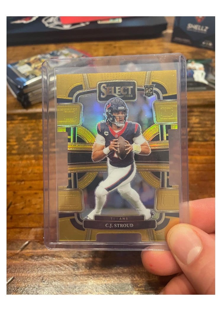 2023 Panini Select C.J. Stroud Gold Prizm Die-Cut #183 card