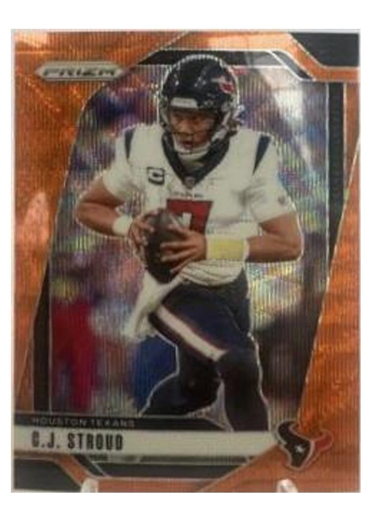 2024 Panini Prizm Base Set C.J. Stroud Orange Wave #111 card