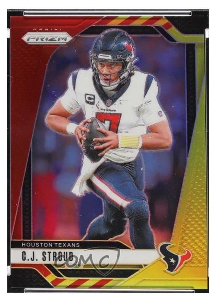 2024 Panini Prizm Base Set C.J. Stroud Red Yellow #111 card