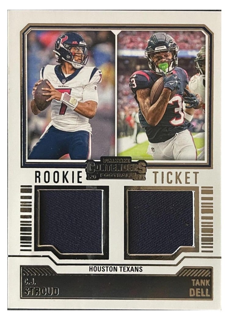 2024 Donruss Horizontal Downtown! C.J. Stroud / Tank Dell Gold #9 card
