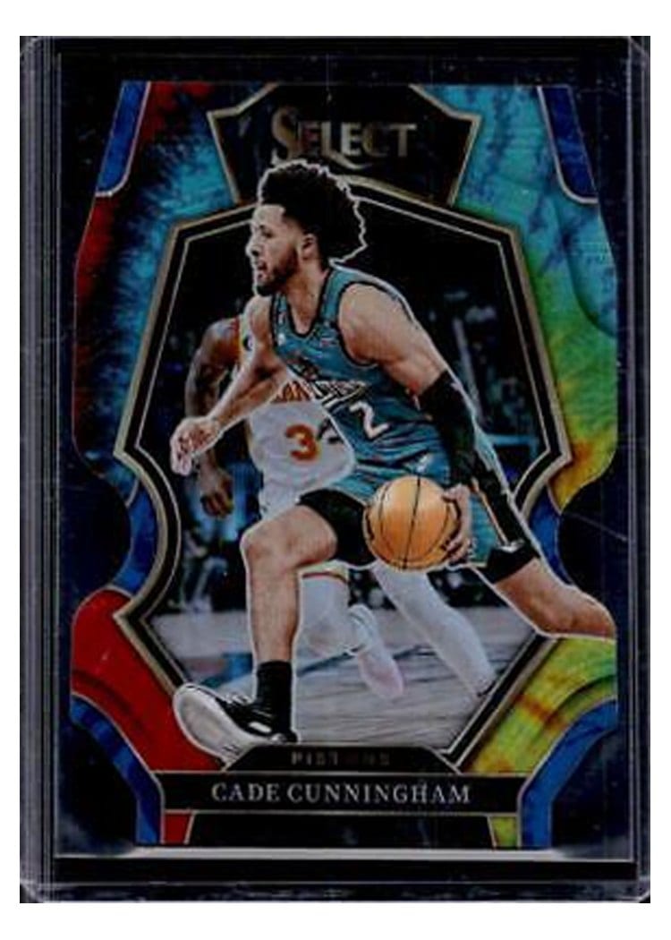 2022-23 Panini Select Base Set Cade Cunningham Tie Dye Die Cut Prizm #118 card