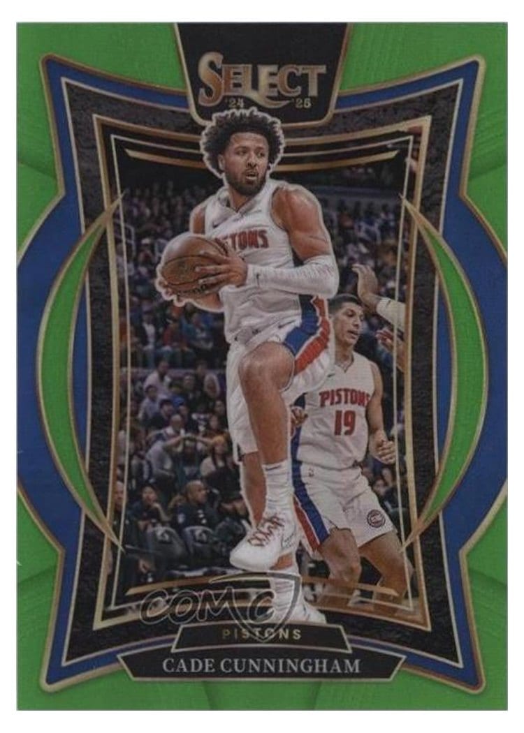 2024-25 Panini Select Base Set Cade Cunningham Neon Green Prizm #65 card