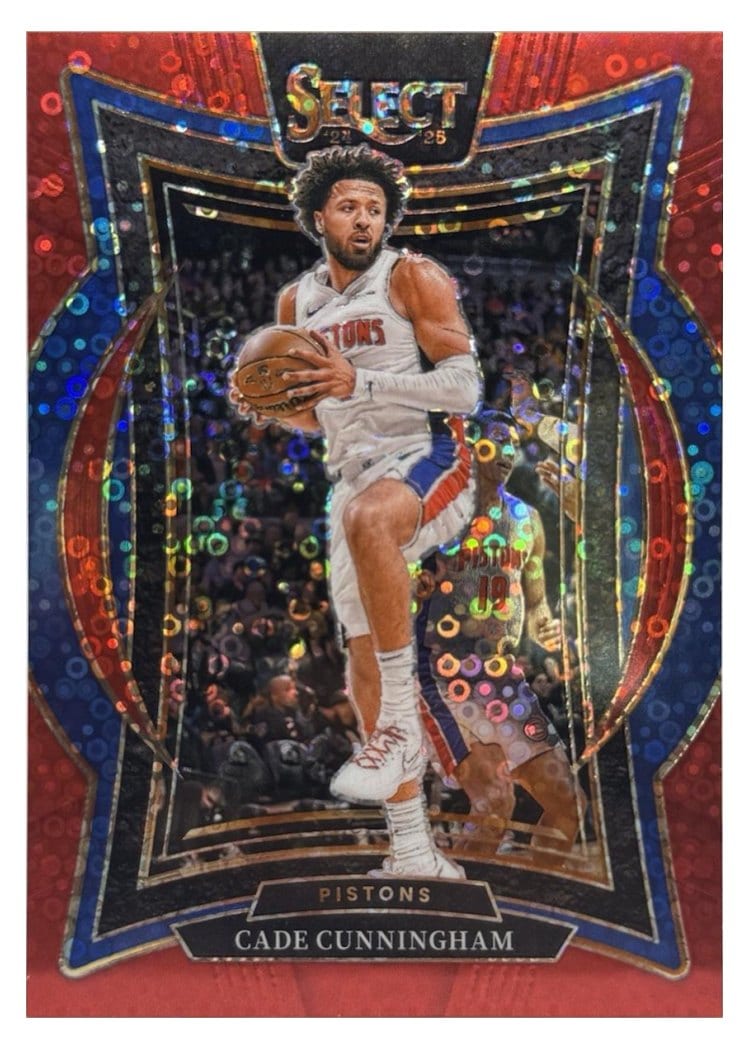 2024-25 Panini Select Base Set Cade Cunningham Red Disco Prizm #65 card