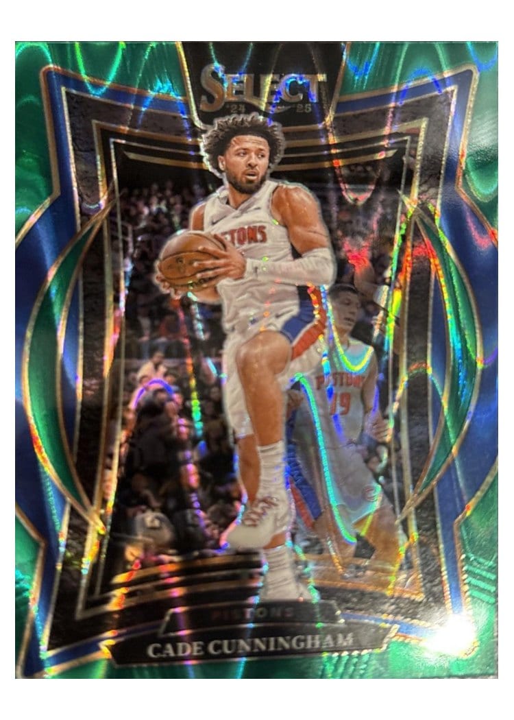 2024-25 Panini Select Base Set Cade Cunningham Green Prizm #65 card