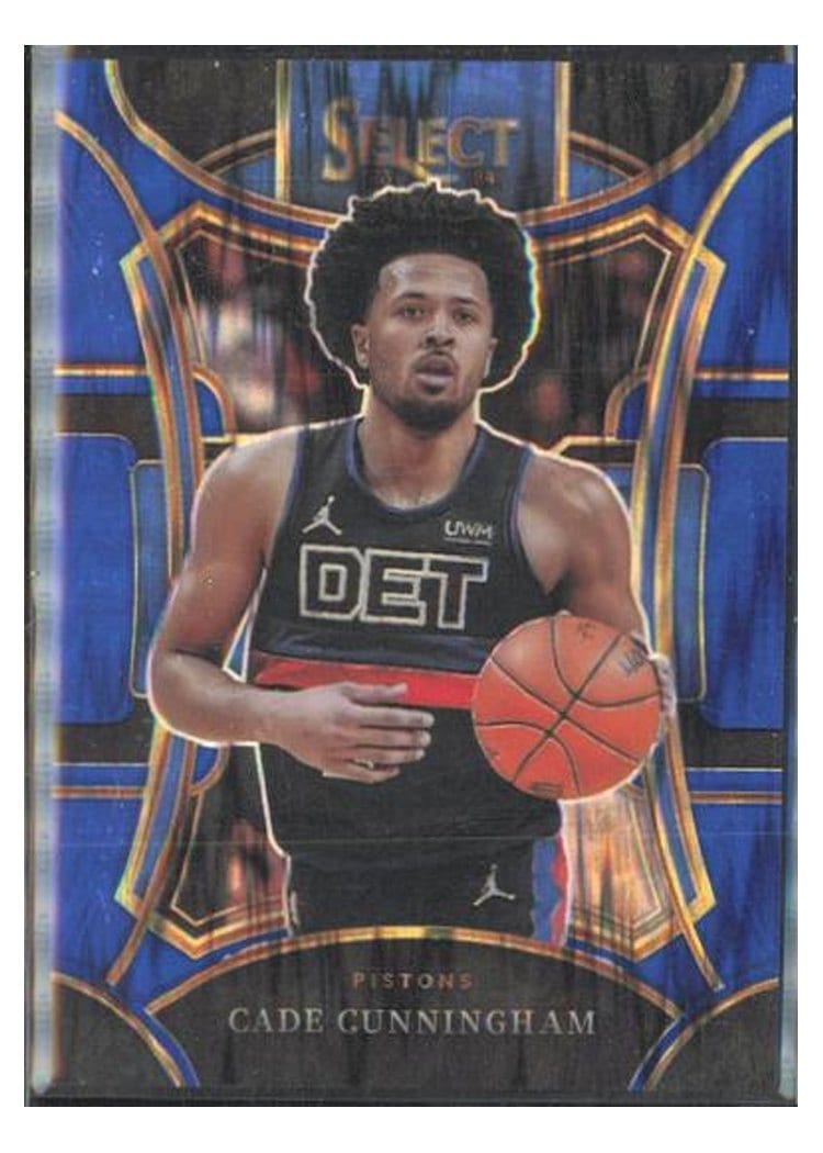 2024-25 Panini Select Base Set Cade Cunningham Blue Flash Prizm #65 card