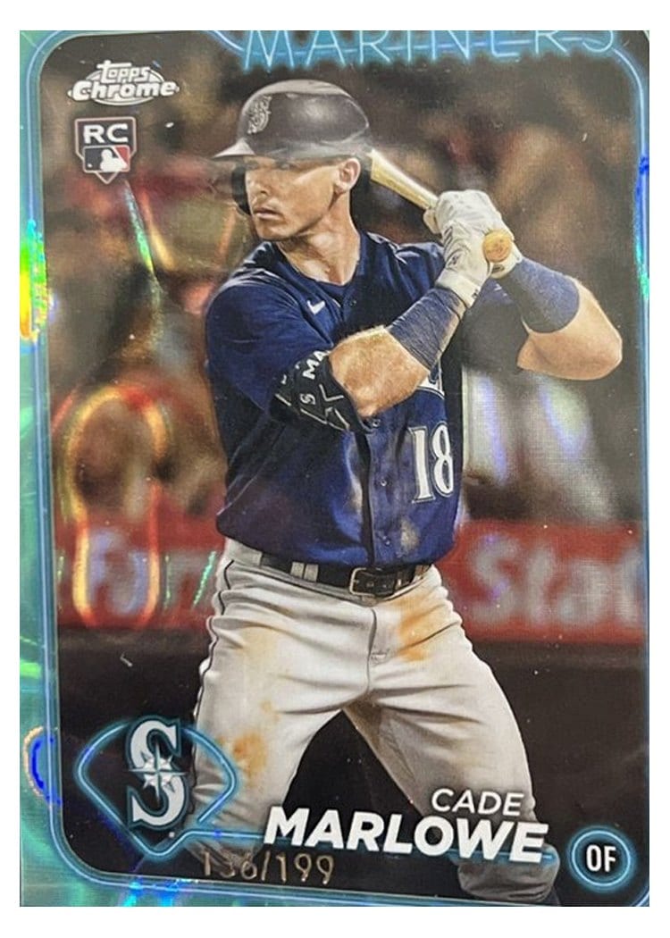 2024 Topps Chrome Base Set Cade Marlowe Aqua Lava Refractor #266 card