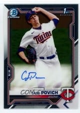 2021 Bowman Draft Chrome Draft Autographs Cade Povich #CDA-CPO card