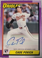 2025 Topps 1990 Topps Baseball Autographs Series Two Cade Povich #90B2-CP card