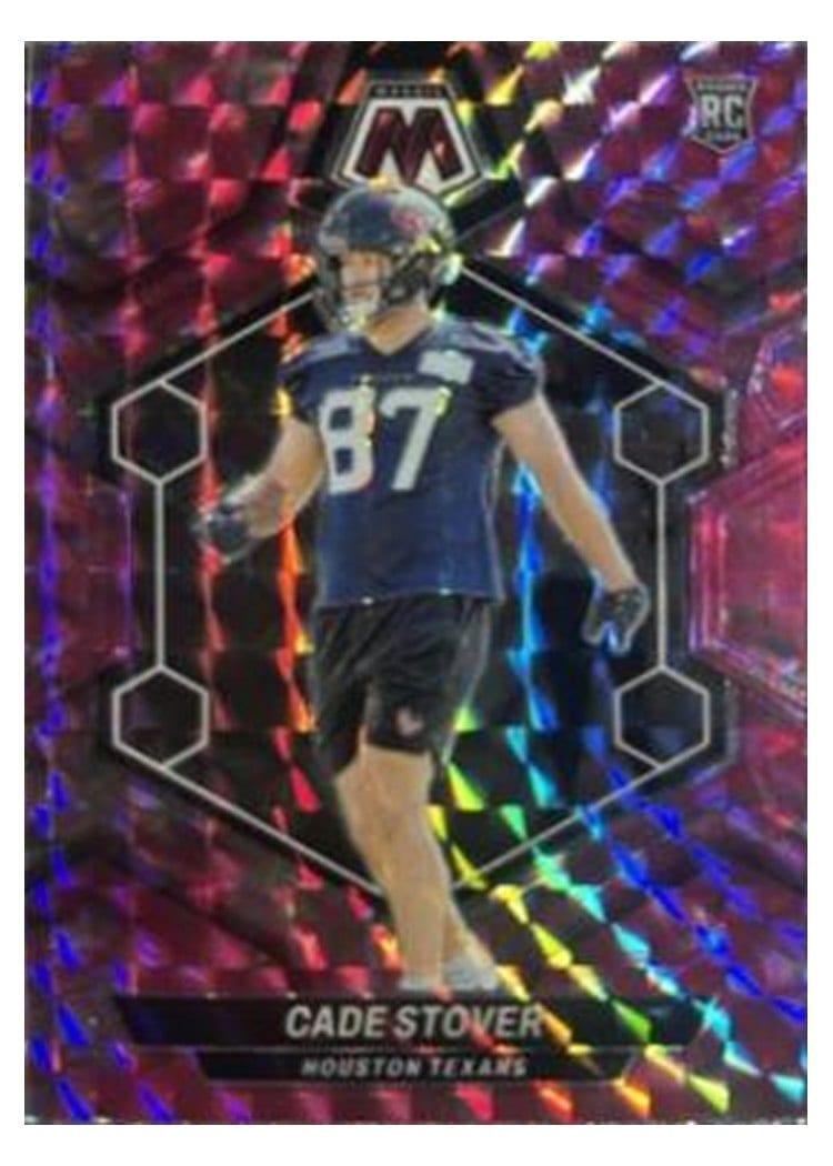 2024 Panini Mosaic Base Set Cade Stover Camo Pink #384 card